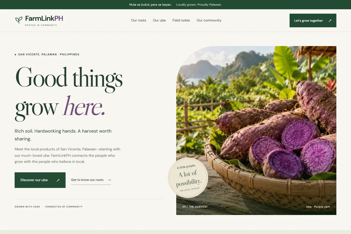Public homepage of FarmLinkPH