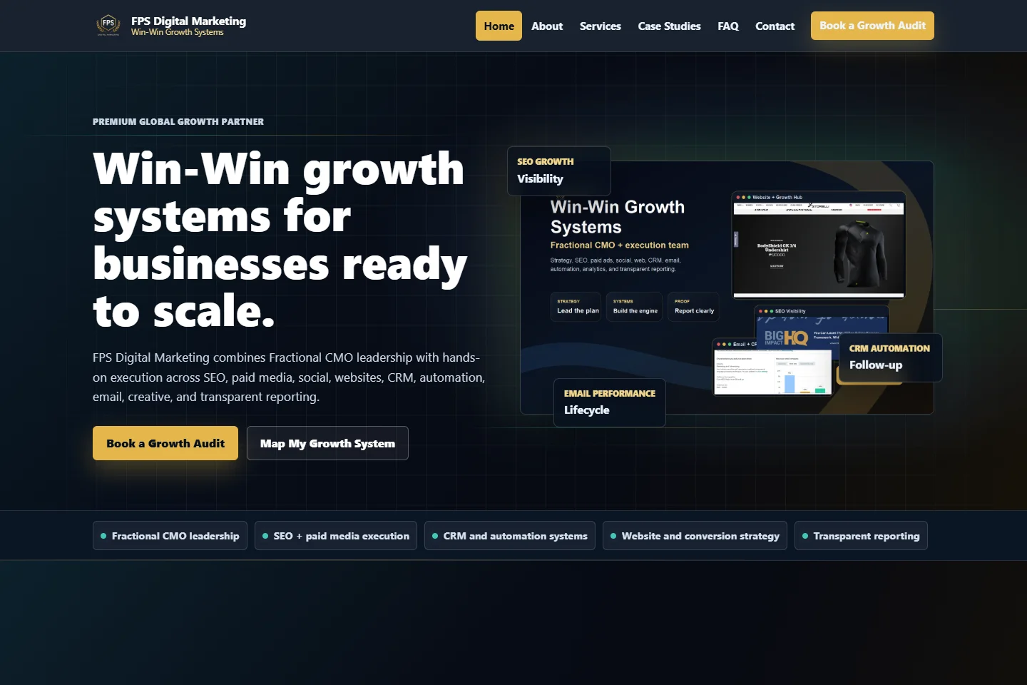 Public homepage of FPS Digital Marketing