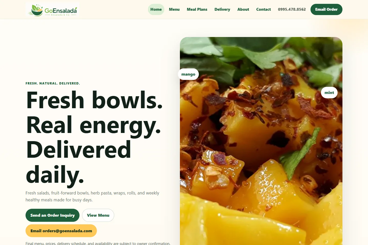 Public homepage of GoEnsalada