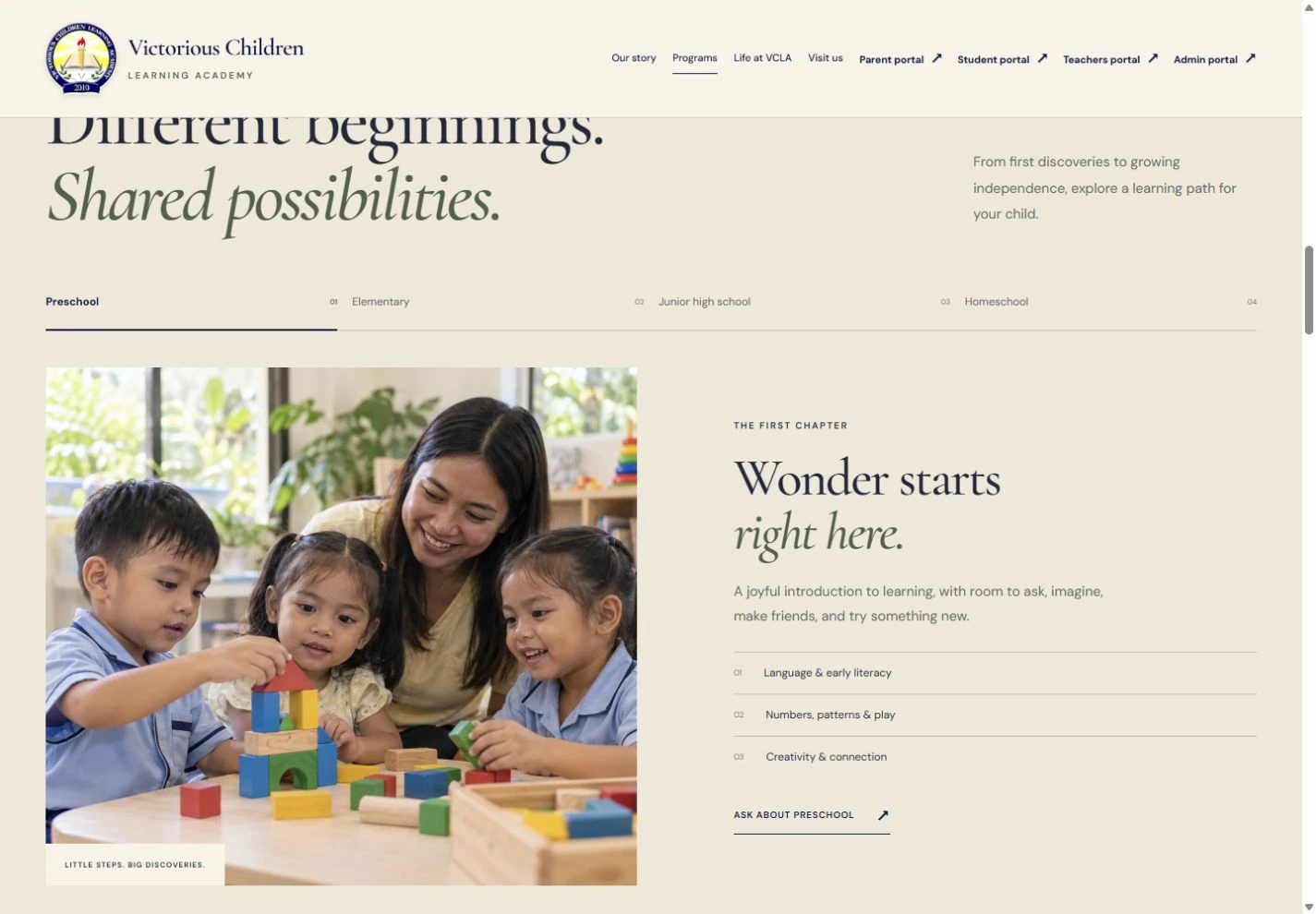 Public preschool programme section of VCLA